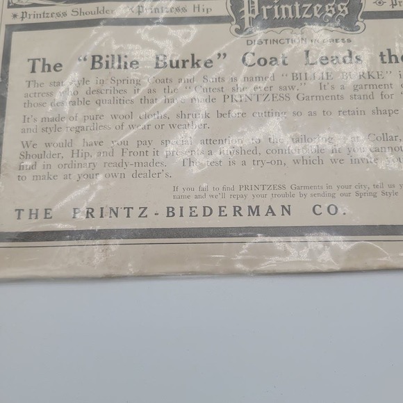 1909 Ad Printz-Biederman Co Spring Coat Vintage Fashion - Picture 2 of 3